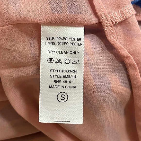 BUDDY LOVE | Spring Summer Zebra Print Ruched Mini Dress in Pink & Blue | Size S - Picture 9 of 9